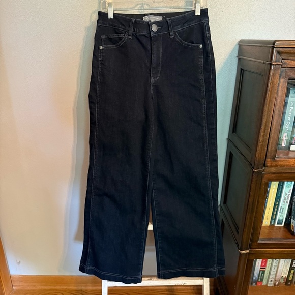 Wit & Wisdom Women's Dark Wide Leg Jeans Size 8 Petite Stretch High Waisted - Picture 2 of 13
